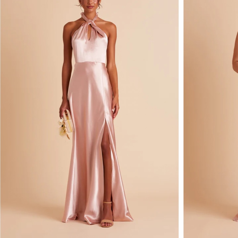 BIRDY GREY MONICA DRESS SHINY SATIN ROSE GOLD Size XS